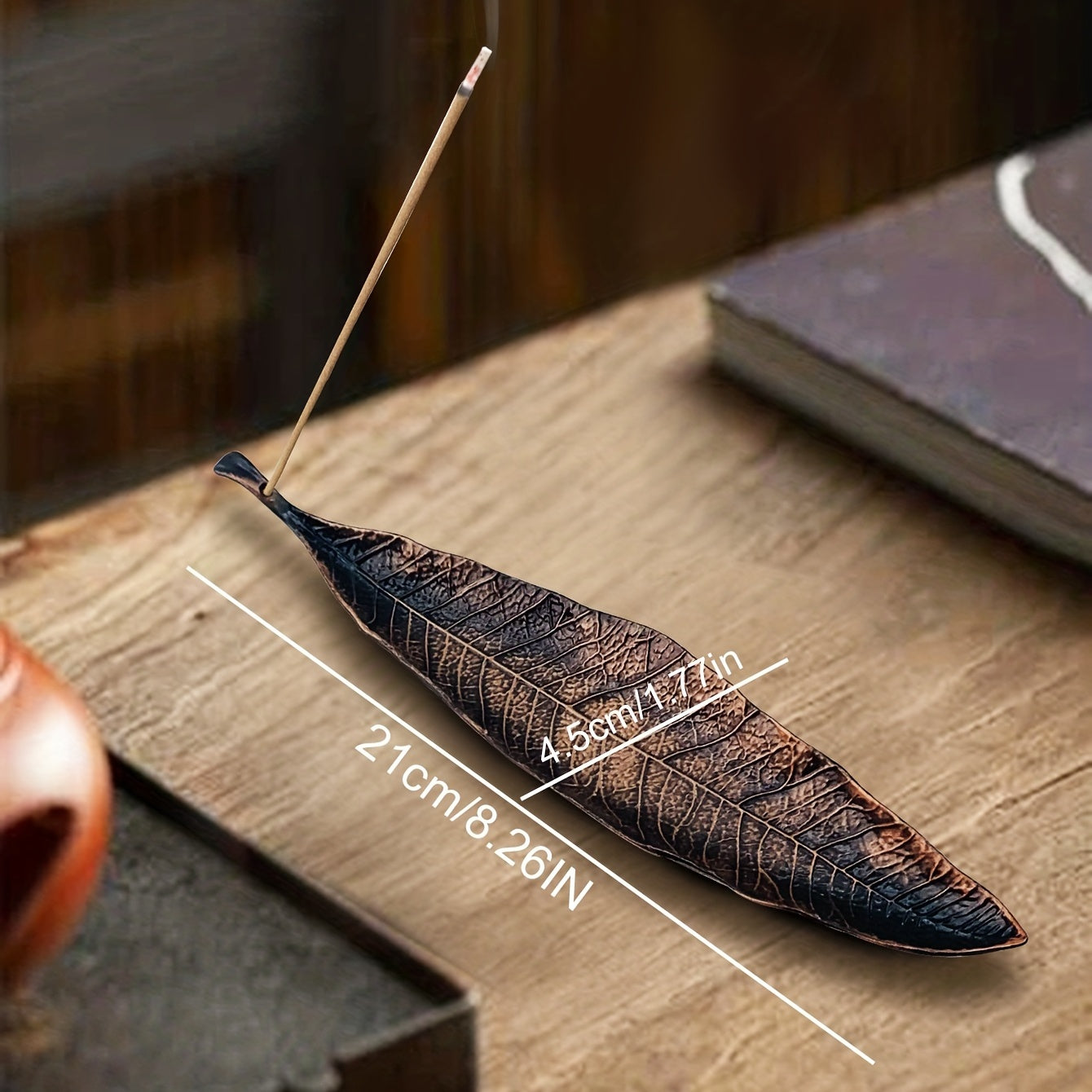 Vintage Golden Leaf Incense Stick Holder Burner