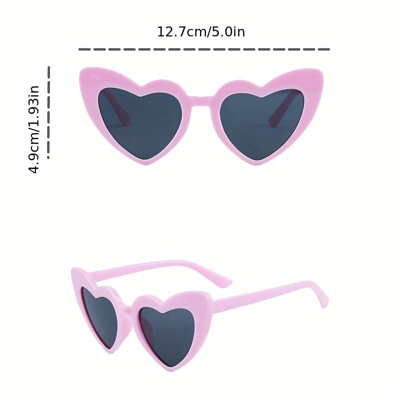 Girls Heart Shaped Outdoor Sunglasses UV Protection