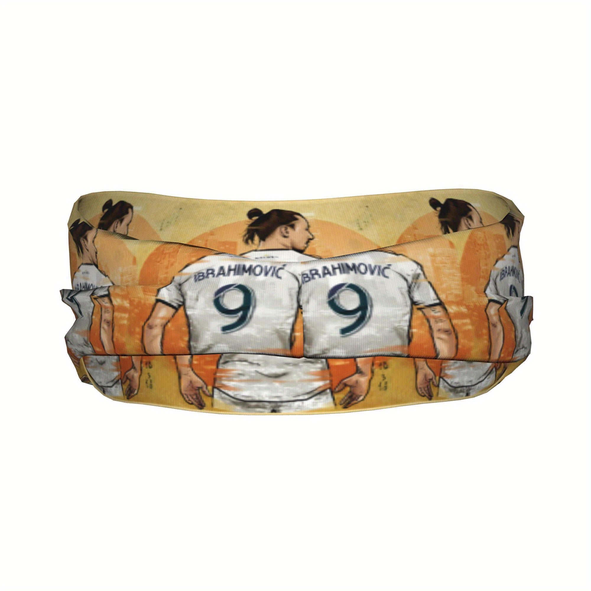 Messi Soccer Headband Number 9 Orange Yellow Gradient Sports Headband