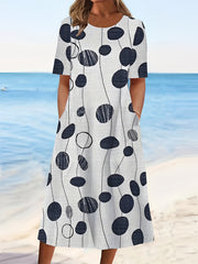 Casual Dress Women's Plus Floral Print Ruched Dress