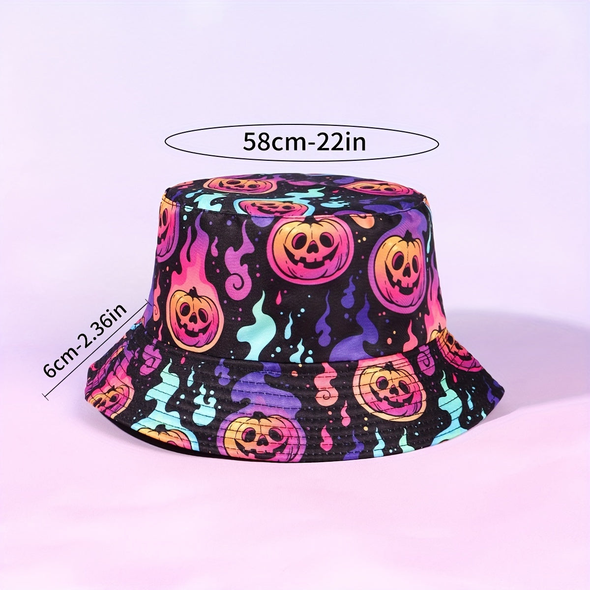 Y2K Halloween Bucket Hat Anime Print Reversible Basin Hat