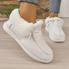 Women's Faux Fur Lined Board Shoes Warm Non-slip Walking Shoes