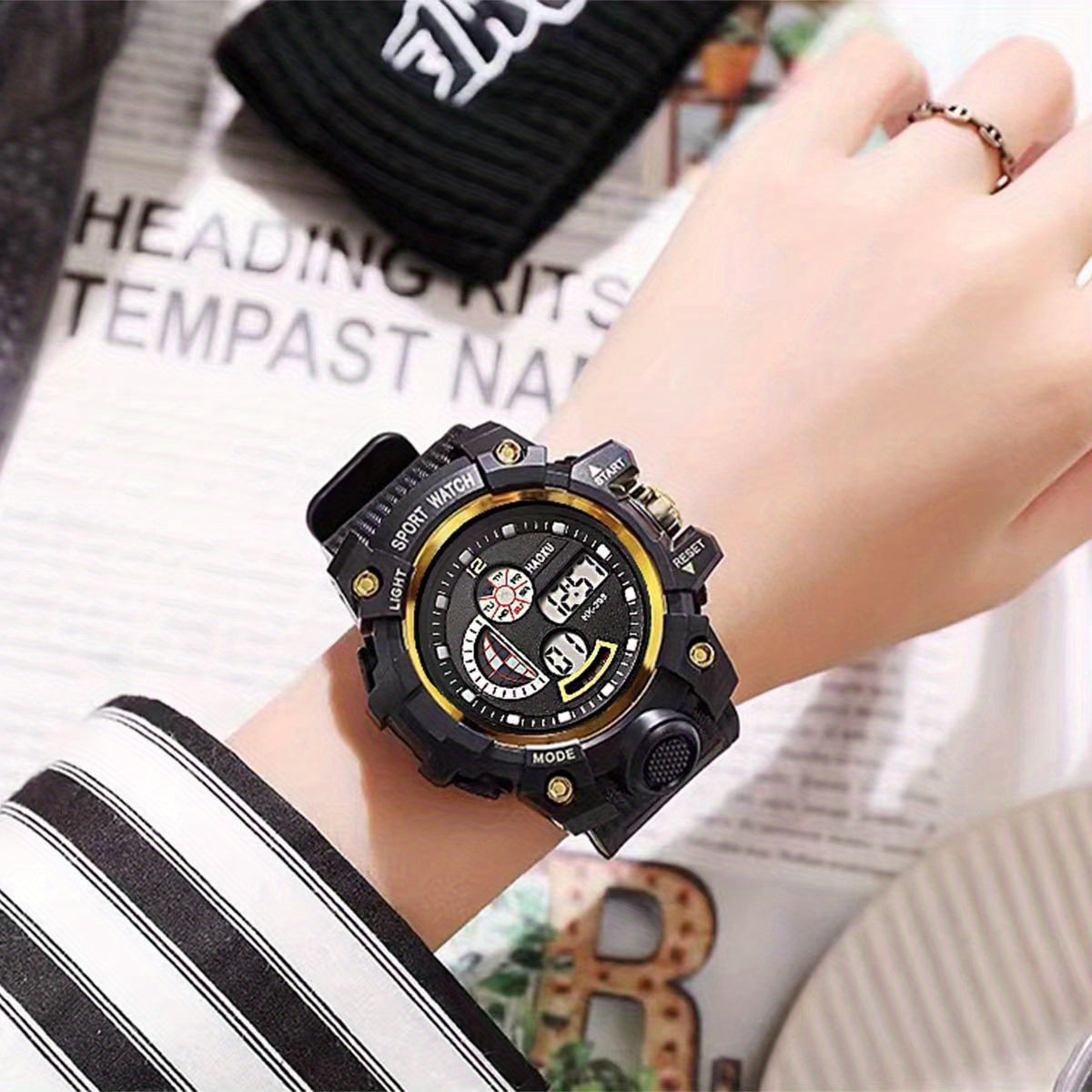 Kids Sports Waterproof Electronic Watch - Round Wrist Watch