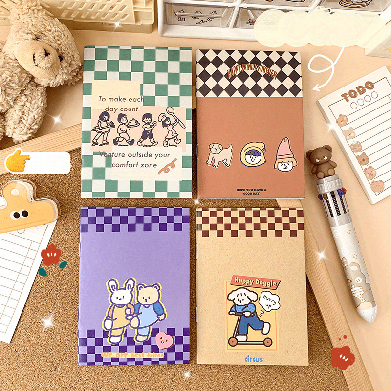 4pcs Cartoon Girl Heart Mini Notebook Student Gift Office Supplies