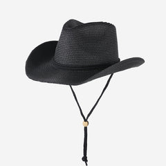Cowboy Cowgirl Sunscreen Straw Hat for Outdoor Travel Beach Camping