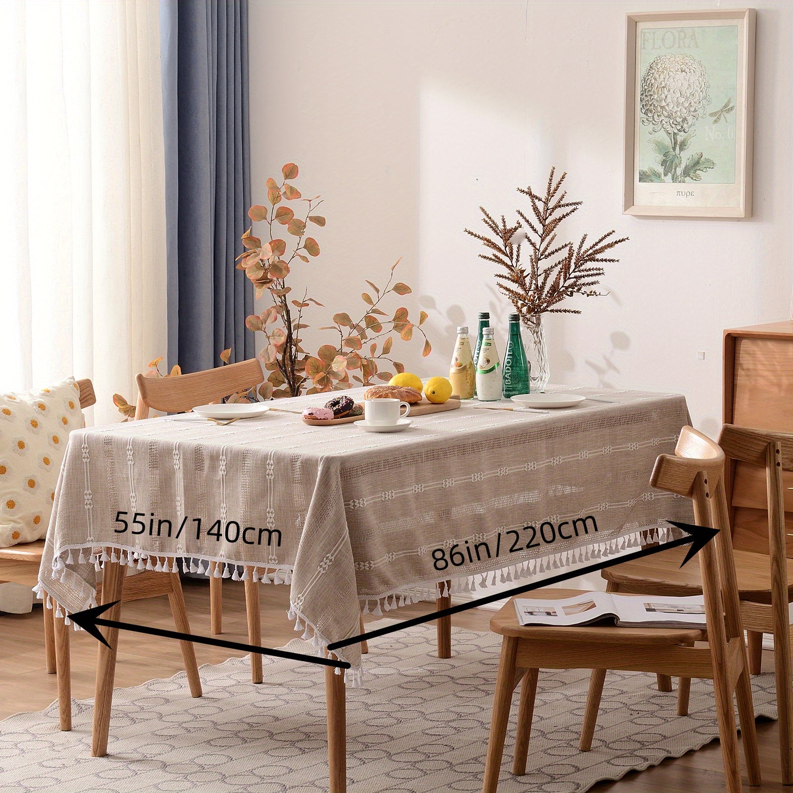 Bohemia Table Runner Tassel Tablecloth Family Dinner Pastoral Style