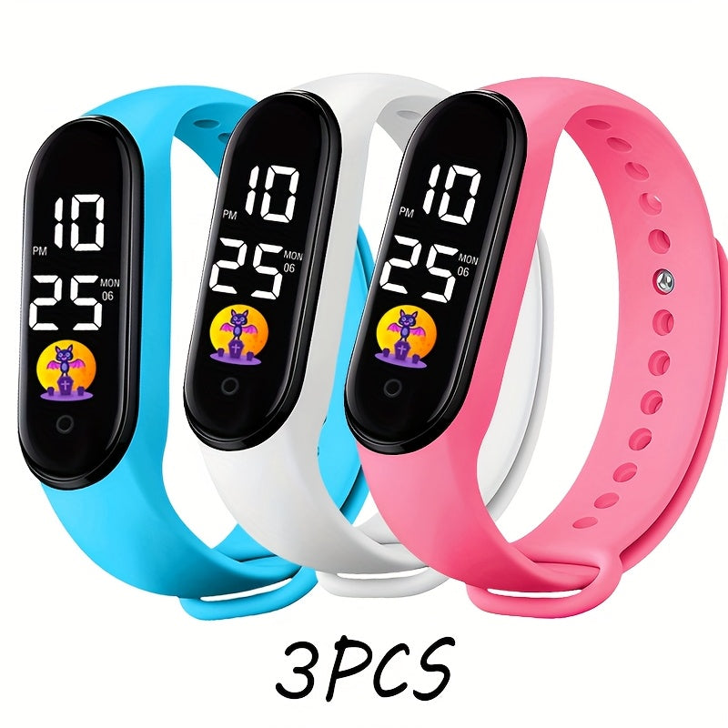 3pc Set LED Digital Student Watch