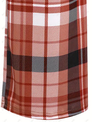 Plaid Print High Waisted Flared Leg Skinny Pants
