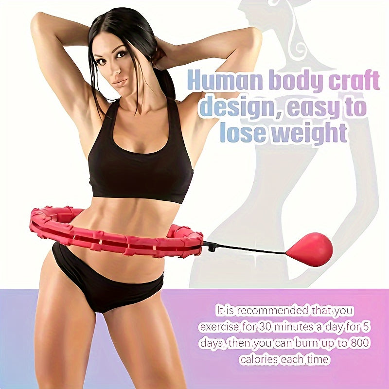 Portable 24 Sections Fitness Hoop With Weighted Ball
