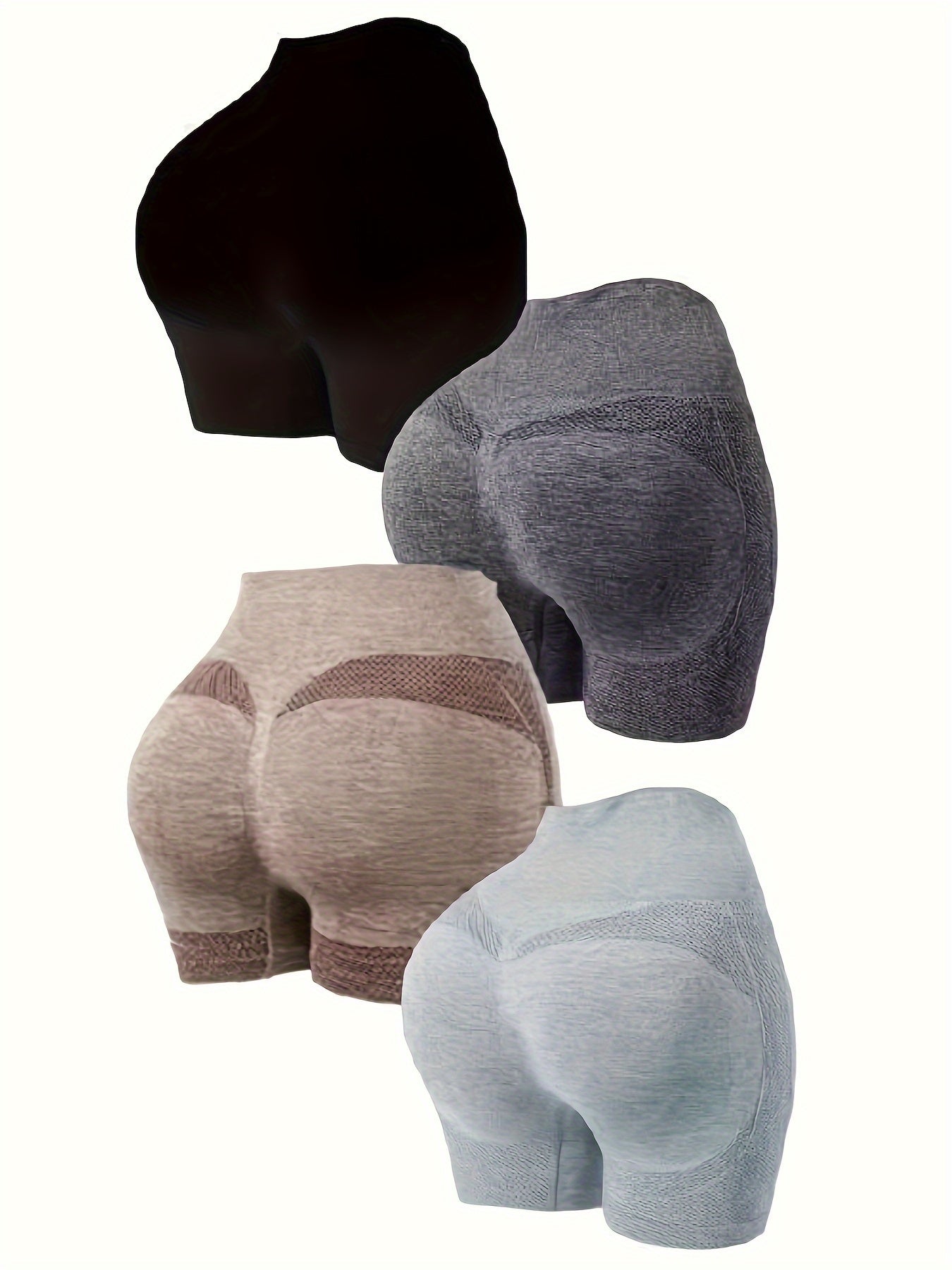 4pcs Quick Dry Fitness Shorts Seamless High Waist Tummy Control Yoga Leggings