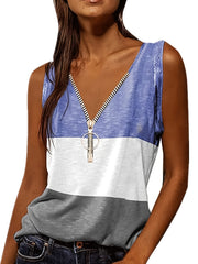Women's V-Neck Sleeveless Tank Top for Summer