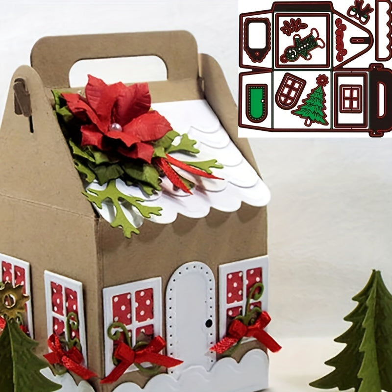 1pc Christmas Box Tree Door Metal Cutting Dies for DIY Scrapbooking Paper Album