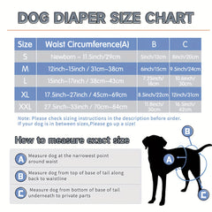 Washable Female Dog Diapers Reusable Pet Diapers For Small Medium Dogs