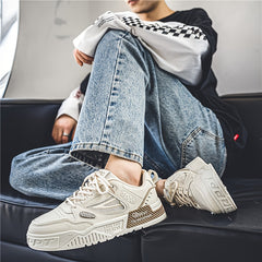Men's Block Skate Shoes Lace Up Comfy Non Slip Sneakers