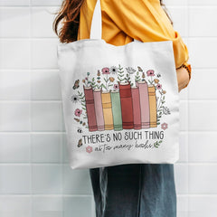 Boho Floral Book Lover's Tote Bag with Quote