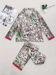 Floral Pajama Set Long Sleeve Top & Pants