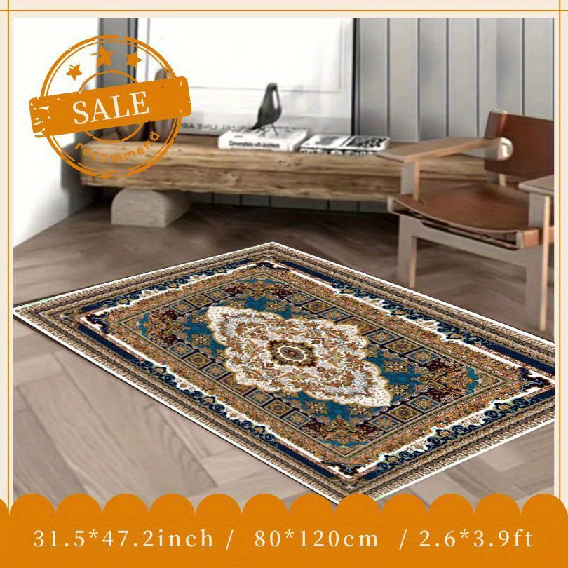 Persian Faux Cashmere Area Rug Vintage Boho Soft Fluffy Mat