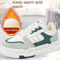 Women's Winter Skate Shoes Faux Fur Lined Low Sneakers Lace up