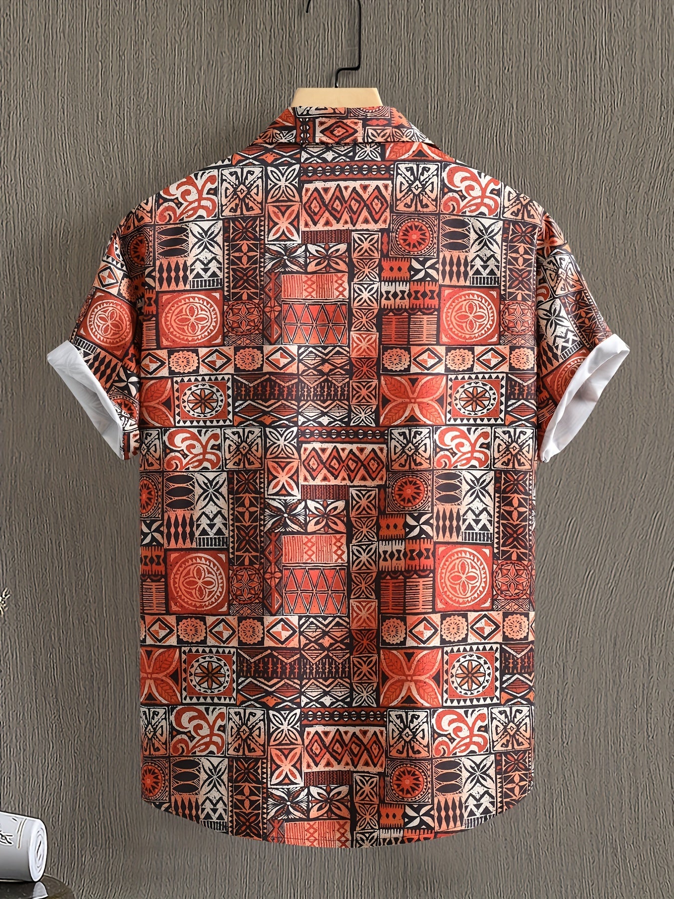 Men's Hawaiian Shirt Allover Print Button Up Short Sleeve for Beach Vacation