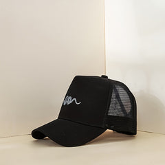 Snake Embroidery Mesh Baseball Cap Cotton Casual Sun Visor Hats Man Unisex
