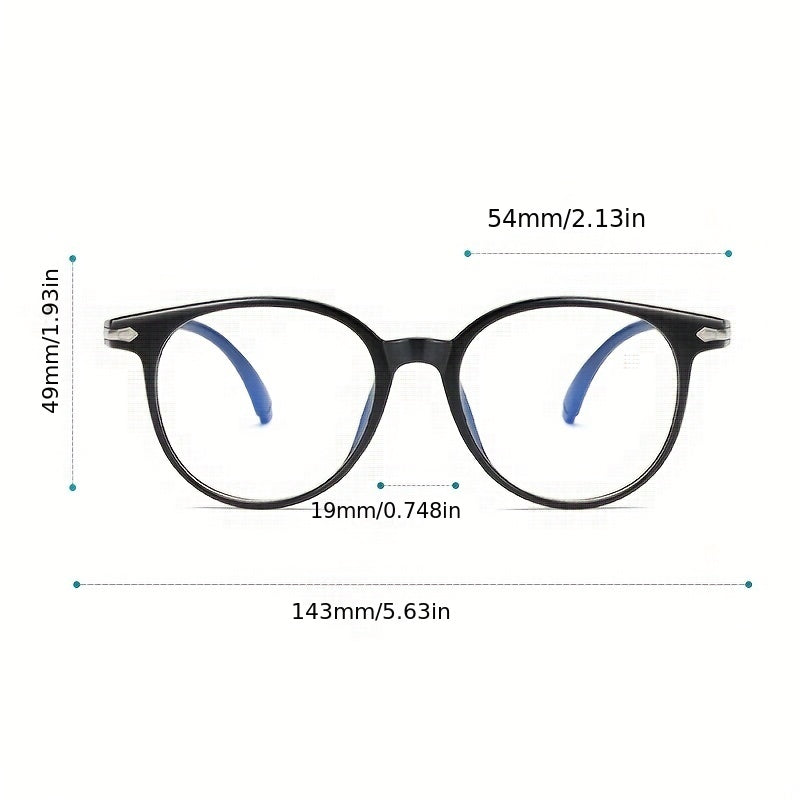 Light Blocking Glasses Jelly Round Frame Clear Lens Computer Glasses