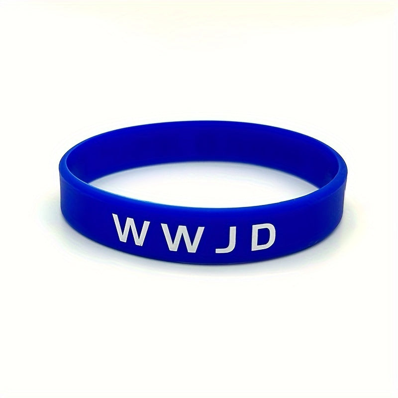 WWJD Colored Rubber Wristband Bracelet Women's Party Accessories