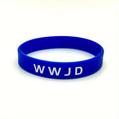 WWJD Colored Rubber Wristband Bracelet Women's Party Accessories