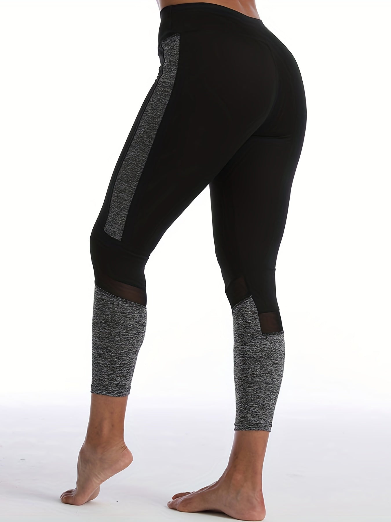 Mesh Sweat-Wicking Yoga Leggings Butt Lifting Sports Pants