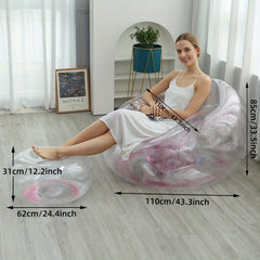 Red Dazzling Sequin Inflatable Sofa for Home & Outdoors