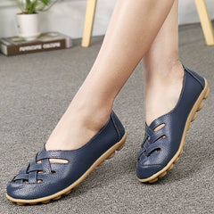 Women's Cross Strap Flat Shoes Soft Sole Non Slip Outdoor Walking Flats