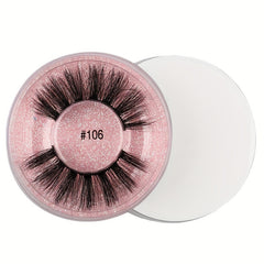 Fluffy Wispy False Eyelash with Pink Glitter Case