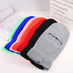 Unisex Full Face Cover Hole Ski Mask Hats Windproof Knit Hat Winter Warm Hat