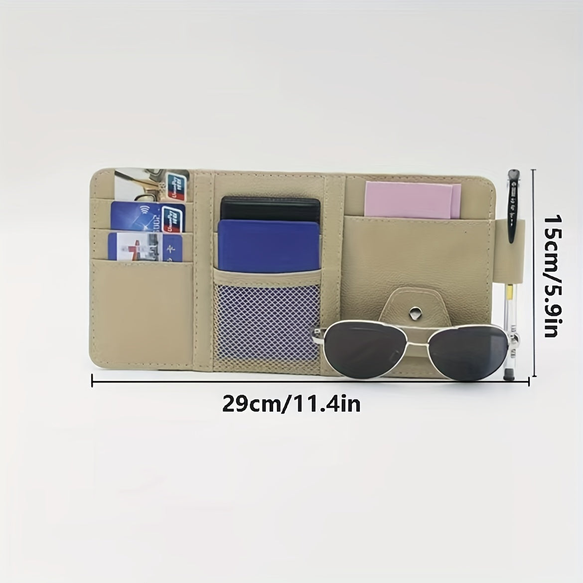Car Sun Visor Document Organizer Holder with Pocket