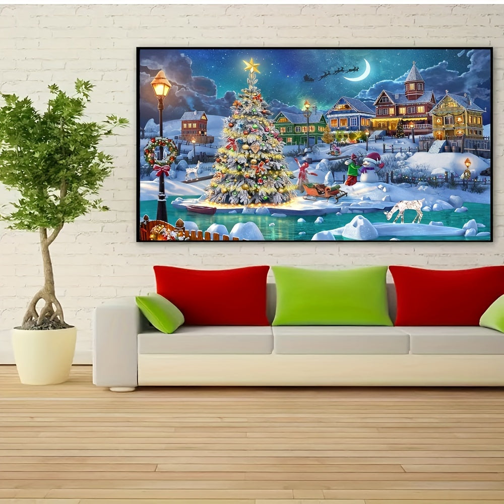 5D DIY Christmas Snow Scenery Diamonds Art Kit 70x40cm