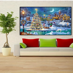 5D DIY Christmas Snow Scenery Diamonds Art Kit 70x40cm