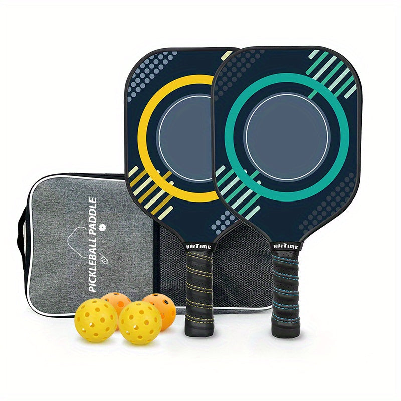 Haitime Carbon Fiber Pickleball Paddles Set with Balls & Bag