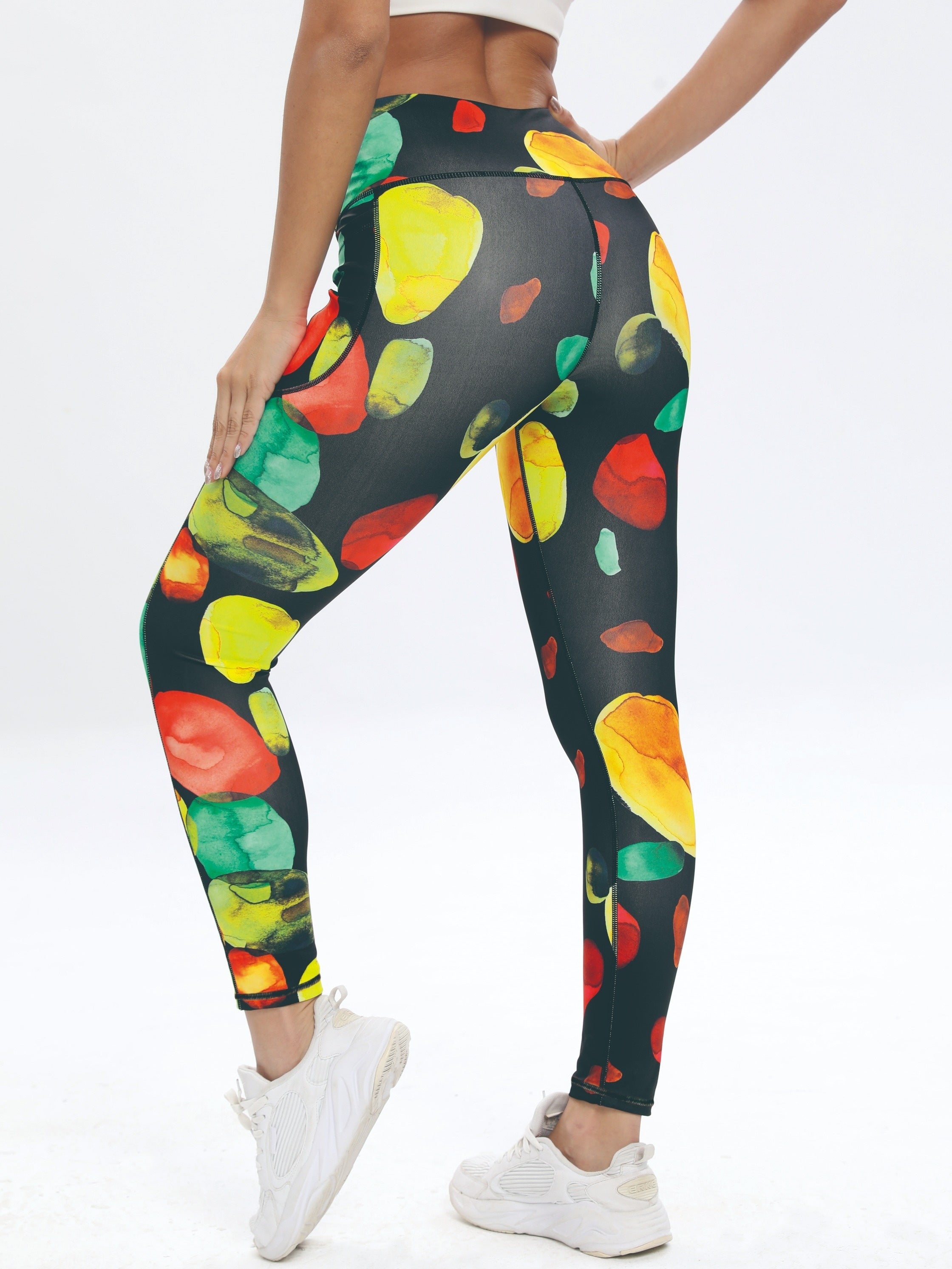 Colorful Print Casual Yoga Pants High Stretch Leggings
