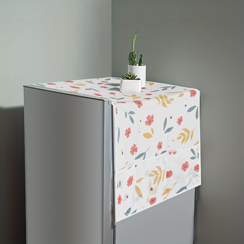 Geometric Flower Printed Fridge Dust Cover