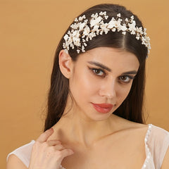 Faux Pearl Flower Bridal Headband Wedding Hair Accessories