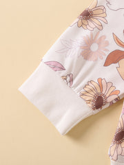 Baby Girls Floral Print Sweatshirt Top & Pants Set
