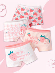 4pcs Girls Boxer Briefs Cotton Comfy Breathable Baby Children's Shorts