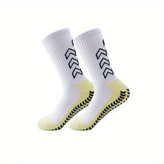 Non-Slip Silicone Athletic Socks for Football - Breathable Mid Calf Socks