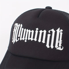 Gothic Letter Print Trucker Hat Mesh Baseball Cap Hip Hop