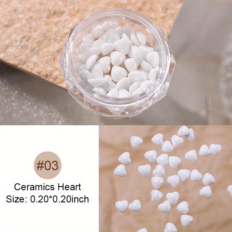 Heart Shaped Nail Charms Crystal Rhinestones Nail Art Decorations