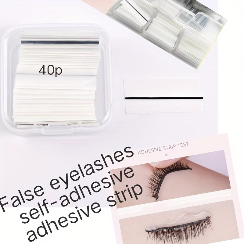 40pcs Self Adhesive Lash Glue Strips For False Eyelashes Waterproof Reusable