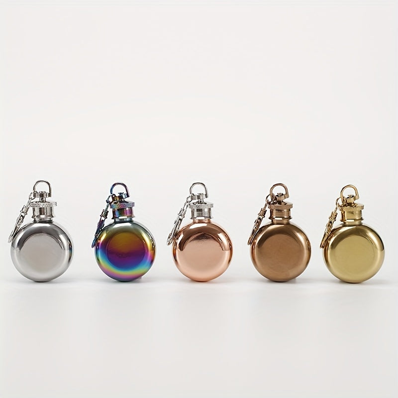 Mini 1oz Stainless Steel Water Bottle Keychain Portable Wine Jug Pendant