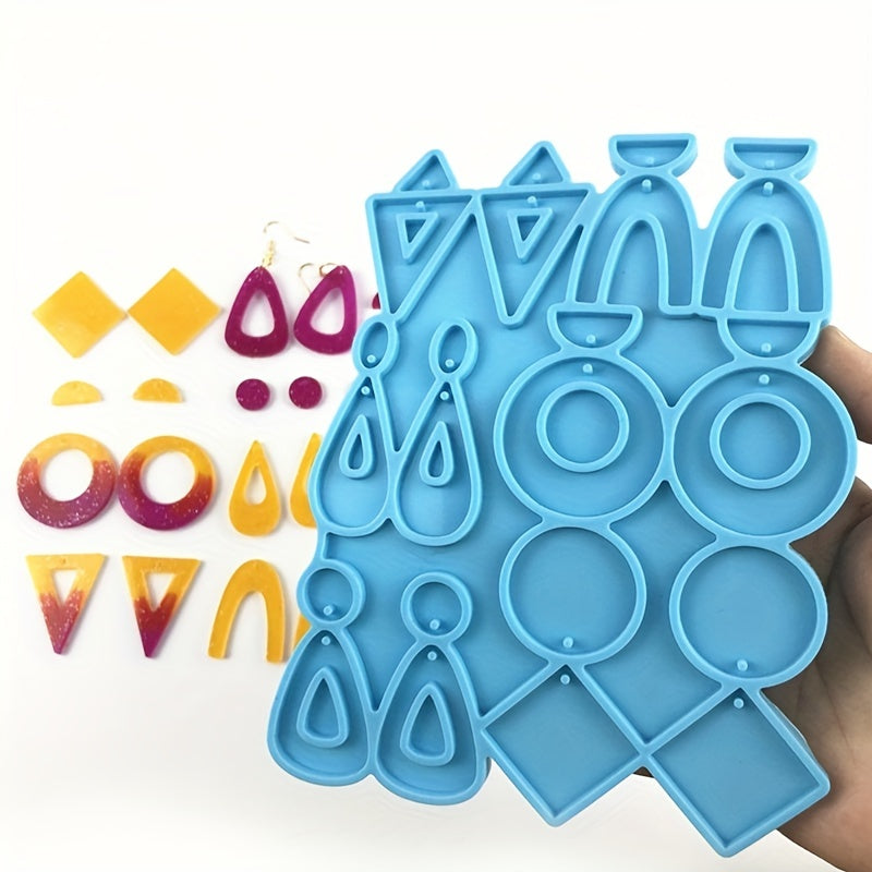 Crystal Epoxy Resin Mold Ear Studs Dangle Earring Silicone Mould