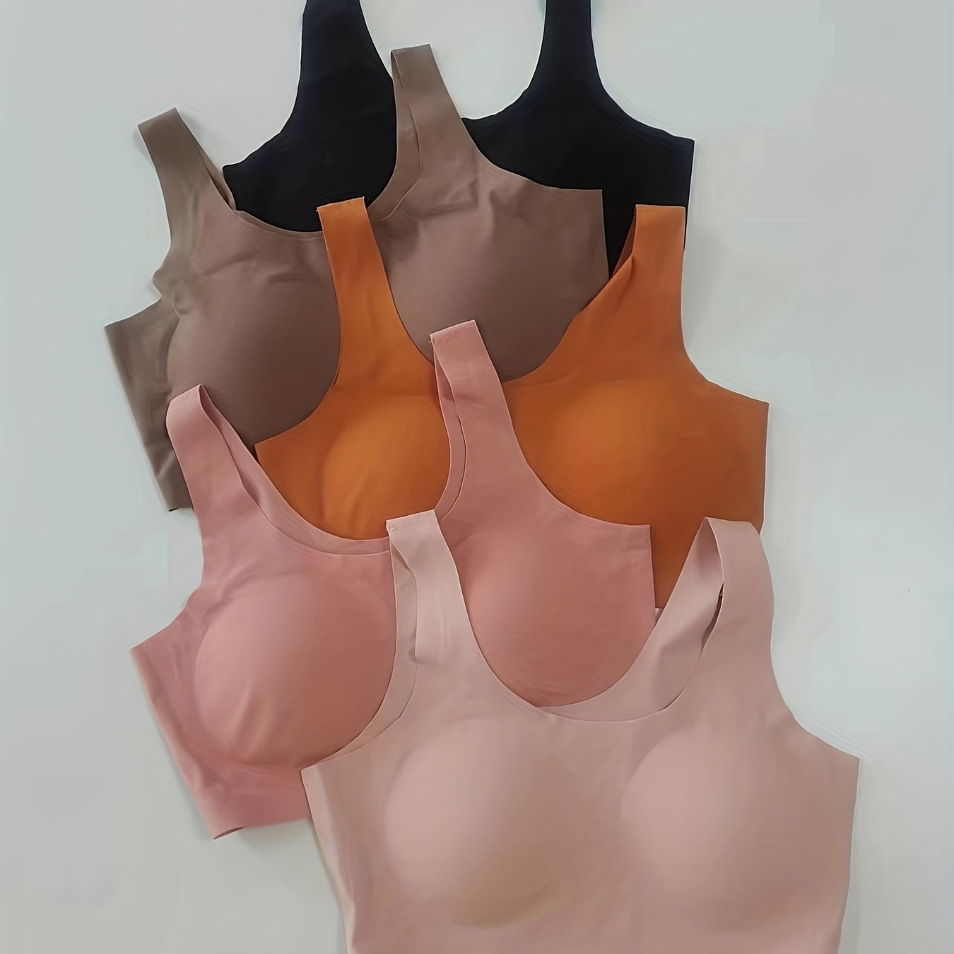 5pcs Wireless Bras Skin-friendly Everyday Intimates Women's Lingerie