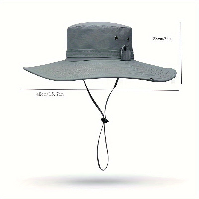 Western Cowboy Sunshade Hat Tourist Mountaineering Hat Female Summer Draw Rope