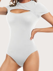 Sexy Crew Neck Cut Out Skinny Bodysuit